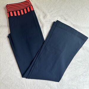 Black Yoga Pants with Red Striped Waistband